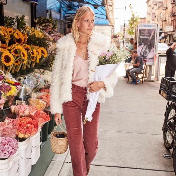 Nwt Reformation White Teddy Coat 